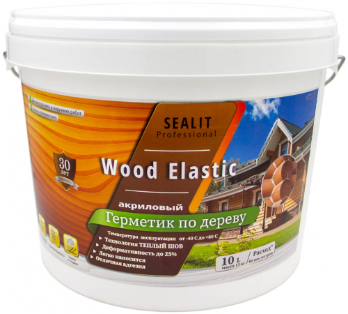 ГЕРМЕТИК - Sealit Wood Elastic для работы с деревянными материалами 10 л